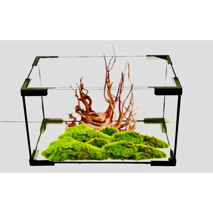 ACUARIO, PECERA DE CRISTAL CON MARCO NEGRO DE 10L - 1