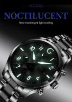 Reloj Mecánico Automático GUANQIN Para Hombre Con Correa De Acero Inoxidable Cristal De Zafiro Resistente Al Agua Luminoso Estilo Militar Piloto Clásico - details 6