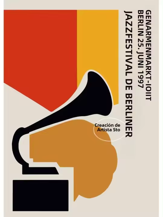 Póster Vintage Montreux Jazz Festival En Lienzo Gato Negro Gramófono Arte De Pared Decoración Nórdica Para Sala De Estar Regalo - 1