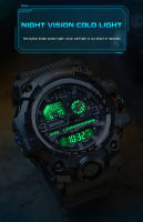 Reloj Deportivo De Moda SANDA 3133 Para Hombres Resistente Al Choque Y Al Agua 50M Reloj De Pulsera Cuarzo Militar Digital Con Pantalla LED Y Chronógrafo - details 5