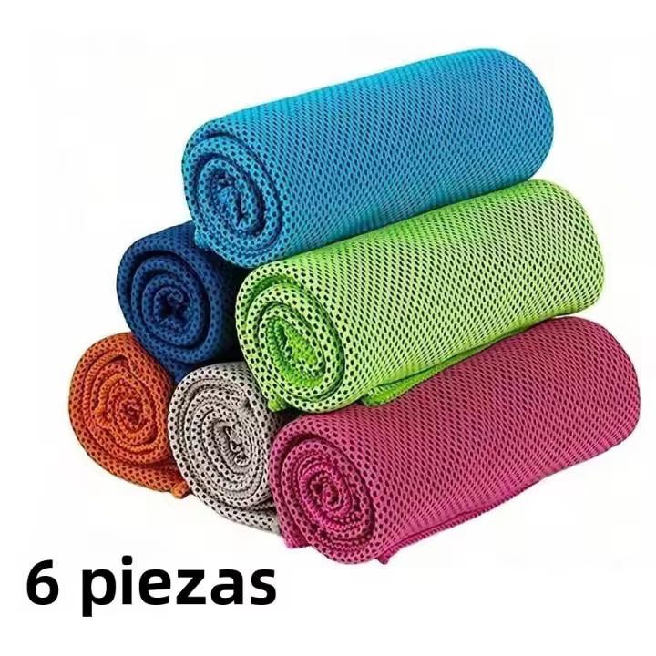 Toallas Deportivas De Enfriamiento Rápido 6pcs Para Actividades Al Aire Libre Como Gimnasio Viajes Yoga Correr Y Más 100% Poliéster - 1