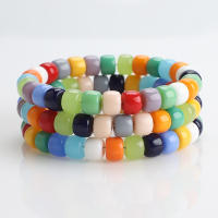 60Pcs 6x8mm Mixed Crystal Glass Beads Espaciadores Cilíndricos Para Manualidades Joyería DIY Collares Pulseras - details 3