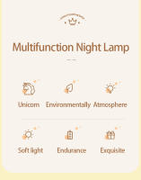 Lámpara Nocturna Recargable USB Unicornio Iluminación LED Para Habitación Decoración Luz Nocturna Infantil Con Control Remoto - details 1