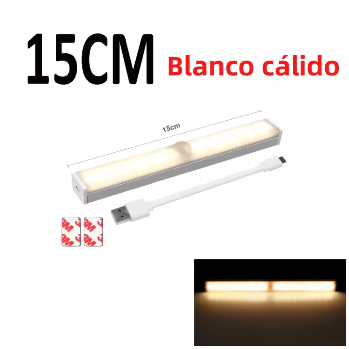 Lámpara LED Recargable De Sensor De Movimiento Para Armario 15cm-30cm-50cm Iluminación Bajo Gabinete Decorativa Para Escaleras Y Mesas - 1