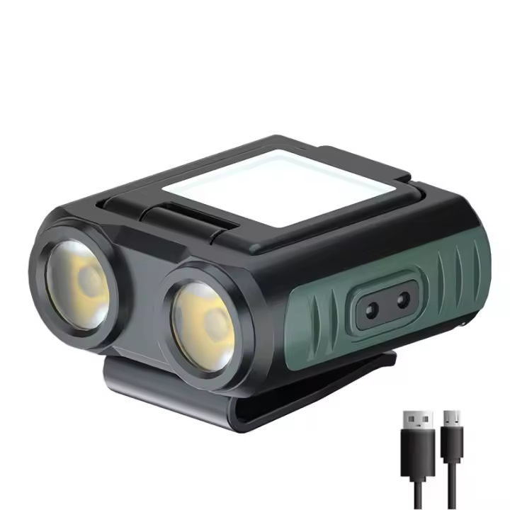 Linterna Frontal LED De Inducción Recargable Con Batería Integrada Sensor Y Clip Para Camping Y Pesca Luz De Cabecera - 1