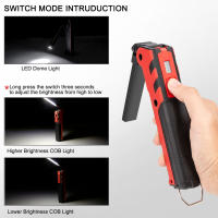 Lámpara De Trabajo LED COB Recargable USB Con Gancho Magnético Y Batería 18650 Torch Inspección Luz De Mano Impermeable 1200 Lumen - details 12