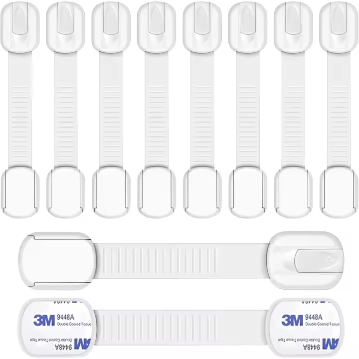 Mr Goodsy® Cierre seguridad cajones bebe 8pcs, Seguridad puertas niños, Protector cierres para armarios, Wc, Cocinas, Puertas y ventanas, Nevera, Proteccion bebes casa - 1