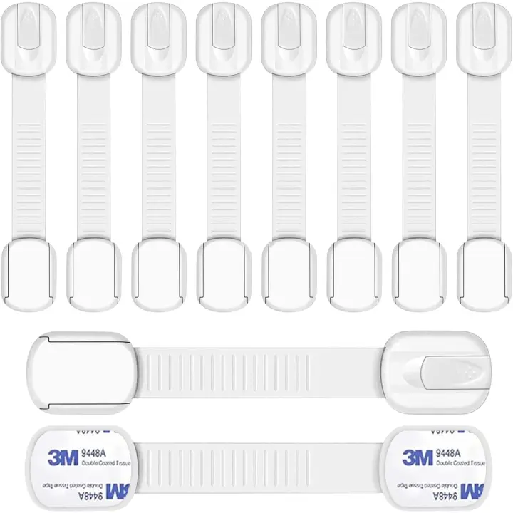 Mr Goodsy® Cierre seguridad cajones bebe 8pcs, Seguridad puertas niños, Protector cierres para armarios, Wc, Cocinas, Puertas y ventanas, Nevera, Proteccion bebes casa - 1