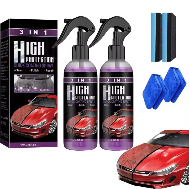 Spray de revestimiento cerámico rápido para automóvil 3 en 1 de alta protección, aerosol 3 en 1 de alta protección, aerosol para revestimiento de automóvil, aerosol de revestimiento rápido de alta protección (30ML-2 piezas) - 1