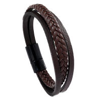Pulsera De Cuero Para Hombre Estilo Moderno Con Hebilla Magnética Desmontable Y Diseño De Enredado Accesorios Deportivos Para Ciclismo - details 9