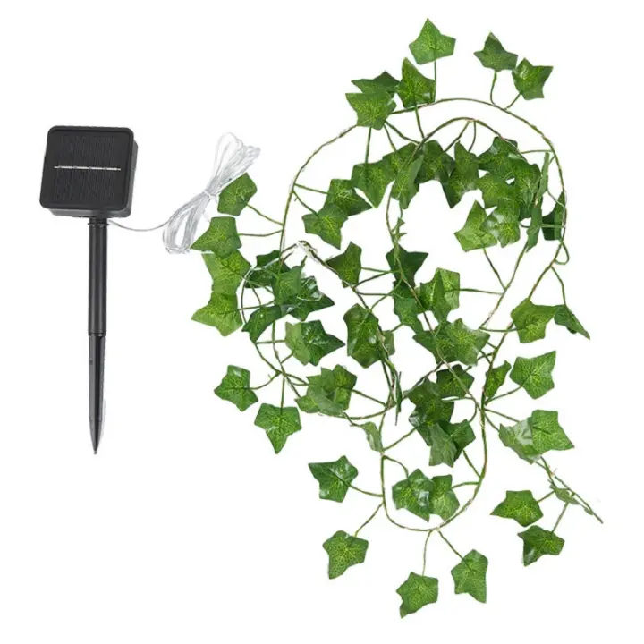 Luces De Navidad Solares Impermeables Con Hojas De Arce 10M/5M/2M Decoración De Jardín Para Bodas Y Fiestas Instalación Sencilla Sin Cable - 1