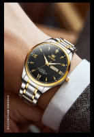 Reloj De Hombre Clásico OLEVS 9806 Escala Romana Con Fecha Y Día De La Semana Acero Inoxidable Resistente Al Agua Para Negocios - details 5