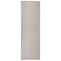 vidaXL Alfombra de exterior de tejido plano gris taupe 80x250 cm en color Taupé/Estampado de hojas/Marrón y azul y más - details 0