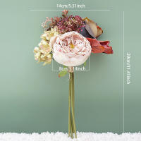 Gran Bouquet De Flores Artificiales Peonía Roja En Seda Alta Calidad Decoración Para El Hogar Adecuado Para Bodas Y Navidad - details 1