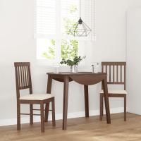 vidaXL Sillas de comedor 2 unidades madera maciza de caucho en color Blanco/Natural y claro/Marrón y claro y más | cómodas modernas ergonómicas para comedor cocina salón hogar - details 2