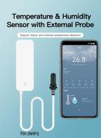 Sensor De Temperatura Y Humedad WiFi Tuya Con Probing Externo Para Hogar Inteligente Monitorización Por APP Para Plantas Acuario Vinatería - details 0