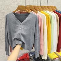 Nueva Chaqueta De Punto Negra Estilo Coreano Con Cuello En V Manga Larga Casual Para Mujer Otoño 2026 Top Sólido Cierre Único - details 4