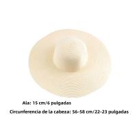 Gorro De Sol Para Mujer Con Gran Alas Plegable Verano Protección Solar Color Sólido Sombrero De Playa Casual Para Exteriores - details 13