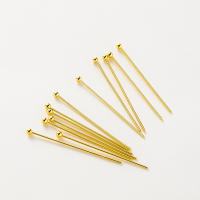 100pcs Alfileres De Cabeza Redonda Pintados De Oro 14K 18K 16-50mm Para Fabricación De Joyas Encuentros De Metal De Cobre Planos Con Ojo Suministros Para DIY - details 7