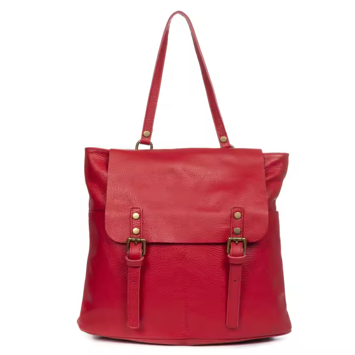 Firenze Artegiani. Amatre Bolso mochila Mujer. Piel auténtica Dollaro. Made in Italy. Vera Pelle Italiana. - 1