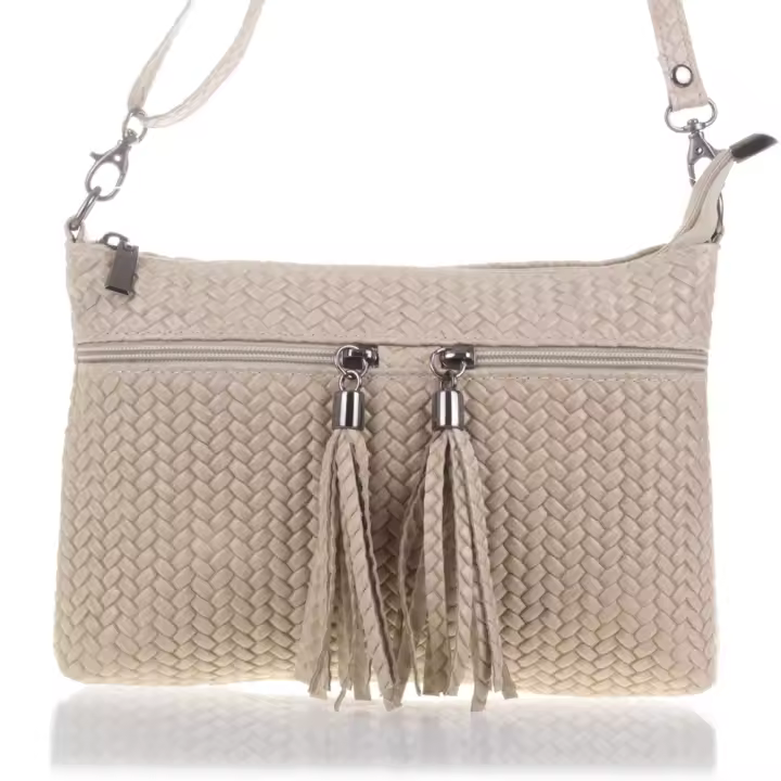 Firenze Artegiani. Oderzo Bolso bandolera Mujer.Piel auténtica Gamuza Grabado Espiga . Made in Italy. Vera Pelle Italiana. - 1