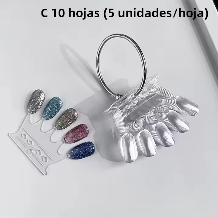 Pantalla De Colores Para Uñas Falsas Stand De Mostrador En Forma De Abanico Para Gel Y Polvos De Uñas Práctica Paleta De Colores - 1