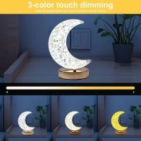 Lámpara Nocturna De Mesa LED KDULIT Para Dormitorio Decoración De Habitación Para Niñas Control Táctil Con Luz USB Lámpara Ambiental 3D De Luna - details 5