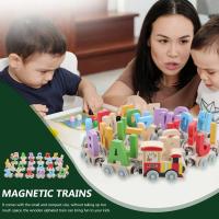 Juguete De Tren De Madera Montessori Para Niños Y niñasEducación Temprana Alfabeto Magnético Conjunto De Tren De Números Para Bebés Juegos De Matemáticas - details 1