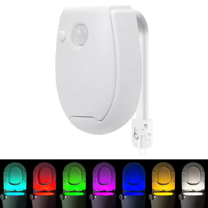 Lámpara LED RGB Con Sensor De Movimiento PIR Para Inodoro Luz Nocturna Impermeable Iluminación Para Baño Y Lavabo - 1