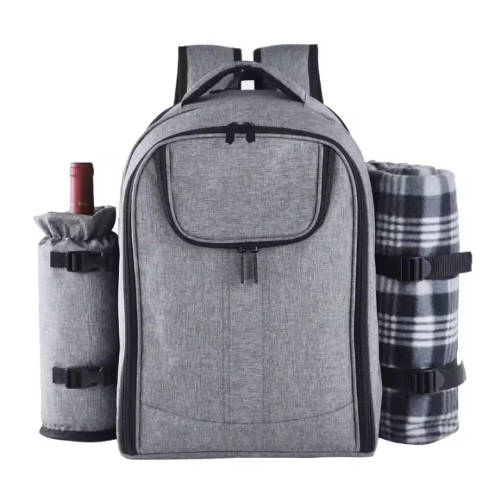 Mochipa de picnics waterproof para 4 personas with juego de cuadernos, Platos PARA LA Hora picnic (GRIS) - 1