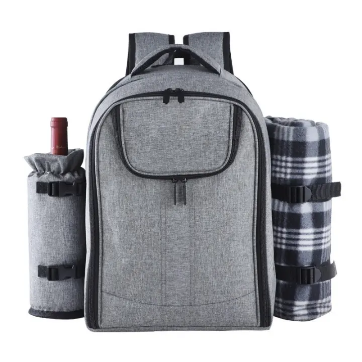 Mochipa de picnics waterproof para 4 personas with juego de cuadernos, Platos PARA LA Hora picnic (GRIS) - 1