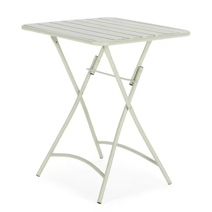 VS Venta-Stock Mesa de Jardín Plegable Perla de Metal en Blanco - 1