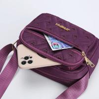 Nueva Moda Bolso De Hombro Para Mujer En Nylon Con Bordado Cierre De Cremallera Casual Bolso Cuadrado De Mujer Con Estilo - details 5