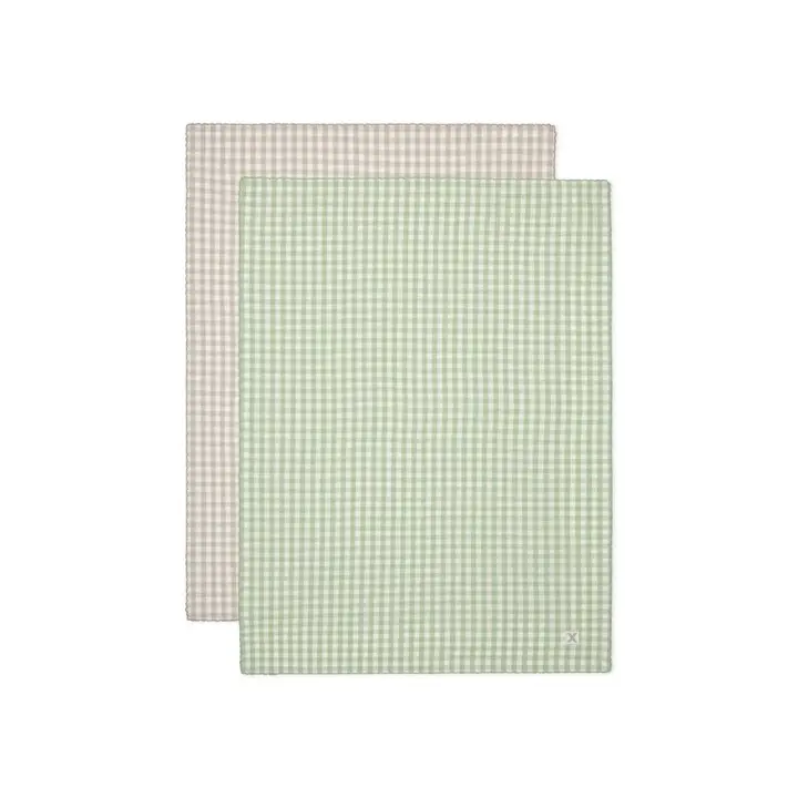TEXTURA Set de 2 trapos algodón cuadros Kima color verde100% Algodón, Hilo tintado, Cuadros, Disponible en: 50x70 - 1