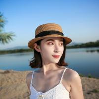 Sombrero De Paja Con Lazo COKK Panama Para Mujer Casual Verano Protección Solar Banda Ancha Sombreros De Playa Unisex - details 2
