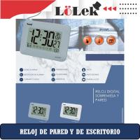 Reloj Digital de Sobremesa y Pared LoLek | Dígitos XL | Termómetro | Doble Alarma | Formato 12/24h | Panel Táctil | Funciona con 2 Pilas AAA | Idioma Español | Color Blanco o Plata | Ideal para Hogar y Oficina - details 0