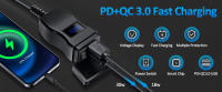 Cargador Rápido PD QC3.0 Para Motocicleta Con Voltímetro Digital Y Conector Tipo C Impermeable Para Celular Adaptador De Corriente De 12V 36W - details 0