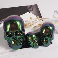Molde De Silicona Para Encendedor En Forma De Cabeza Squeleton Hecho De Resina Epoxy Decoración De Escritorio De Halloween Colgante De Calavera Para Joyería - details 0