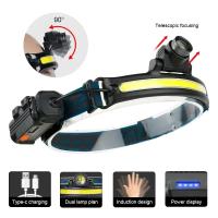 Linterna Frontal LED Recargable 270° Ancho Con Batería 18650 Luz Trabajo Impermeable COB+XPG Super Brillante Para Camping Y Pesca Nocturna - details 4