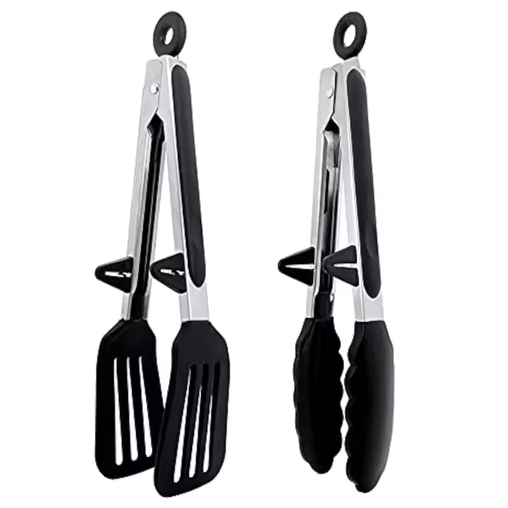 Aptas para Alimentaciones, pinzas para Barbacoa with bloque antideslizante, pinzas para Serr, pinzas para Ensalada with inoxidable Maple Mango - 1