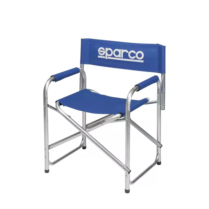 ORION91 Silla Director Plegable en Aluminio con Lona Azul 59x78x42cm - SpazioLuzio - 1