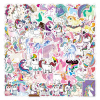 100 Hojas De Pegatinas De Dibujo Unicornio Rosa Mágico Kawaii Resistentes Al Agua Para Diarios Teléfonos Y Manualidades DIY - details 1