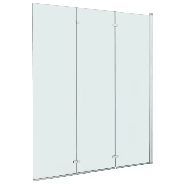 vidaXL Mampara de ducha plegable 3 paneles ESG 130x138 cm - 1
