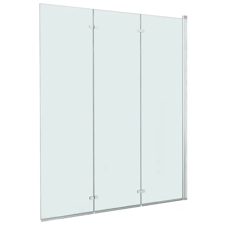 vidaXL Mampara de ducha plegable 3 paneles ESG 130x138 cm - 1