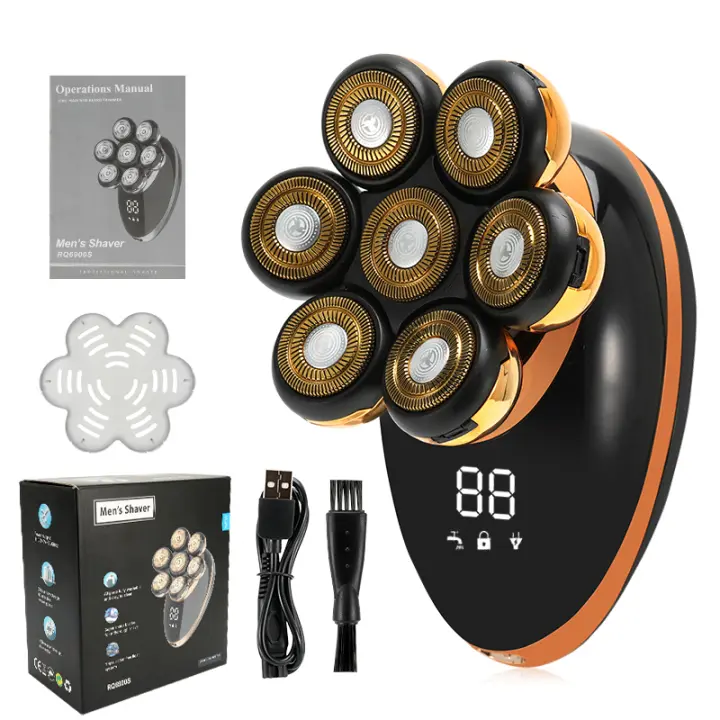 Afeitadora Eléctrica Para Hombres 7D Flotante Con Pantalla LCD Recargable Afeitadora De Barba Y Cabello Seco Y Humedecido Trimmer De Cabello Cabeza Flotante Rasuradora De Cabeza Baldosa - 1