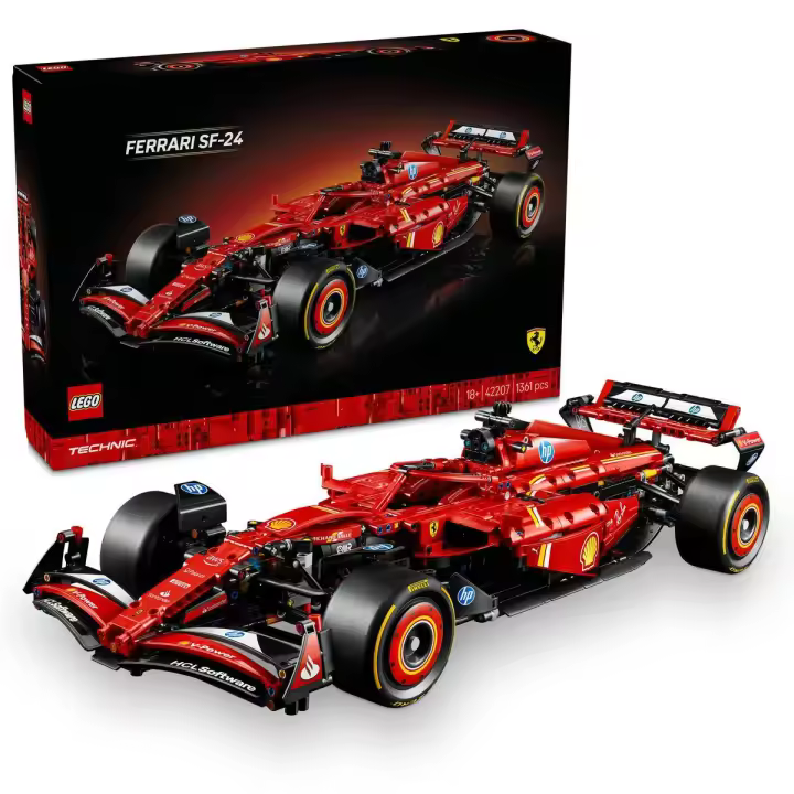 LEGO 42207 Technic Coche Ferrari SF-24 F1, Maquetas para Construir para Adultos, Vehículo de Carreras Rojo para Coleccionar, Regalo para Hombres y Mujeres, Padres o Pareja Aficionados a la Fórmula 1 - 1