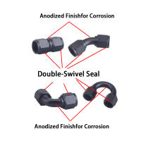 Codo De Manguera Hidráulica Universal 0-45-90-180 Grados Fitting De Hidráulica Para Aceite Y Refrigerador De Motor De Aluminio Sin Soldar AN6 AN8 AN10 - details 2