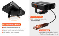 【Frio y Calor】 Calefactor Coche Mechero Portátil, Calefacción para Coche 2 en 1, 12V 120W, Ventilador y Calentador De Coche Descongelador Rotación 360° - details 4