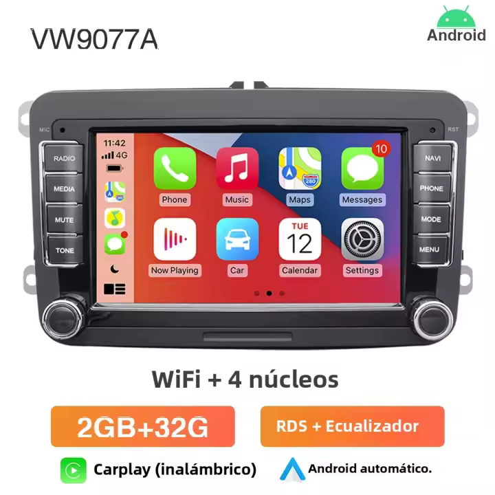 Radio De Coche 7 Pulgadas Para Volkswagen Skoda Seat Android 13.0 Multimedia Player 2Din Audio GPS Bluetooth FM RDS Para VW Golf Passat Polo - 1