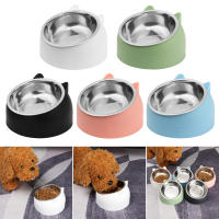 Tazón De Alimentos Para Mascotas De Acero Inoxidable Resistente Caídas Con Diseño Oblicuo Protege La Columna Vertebral Cervical Para Gatos Y Perros Colores Variados 200ml - details 0